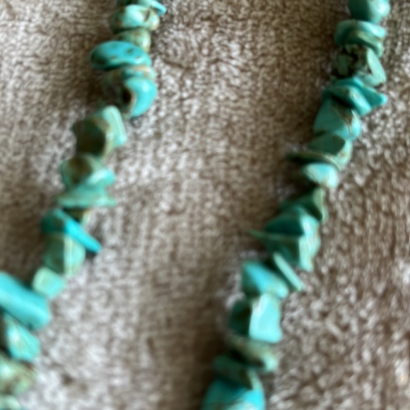 Vintage Silver Pebble Cross with Turquoise stone Necklace - Picture 4 of 10